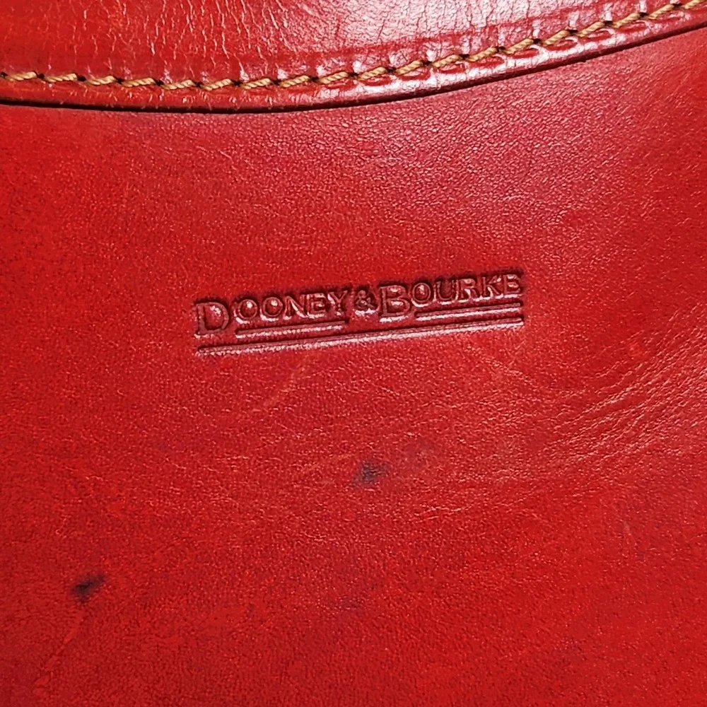 Dooney & Bourke Florentine Vachetta Leather Satchel Tote Crossbody Bag Red